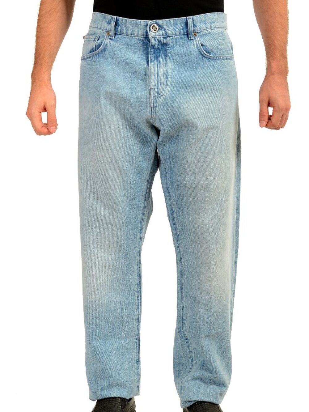 Versace Men's Blue Five Pockets Straight Leg Jeans US 38 IT 54